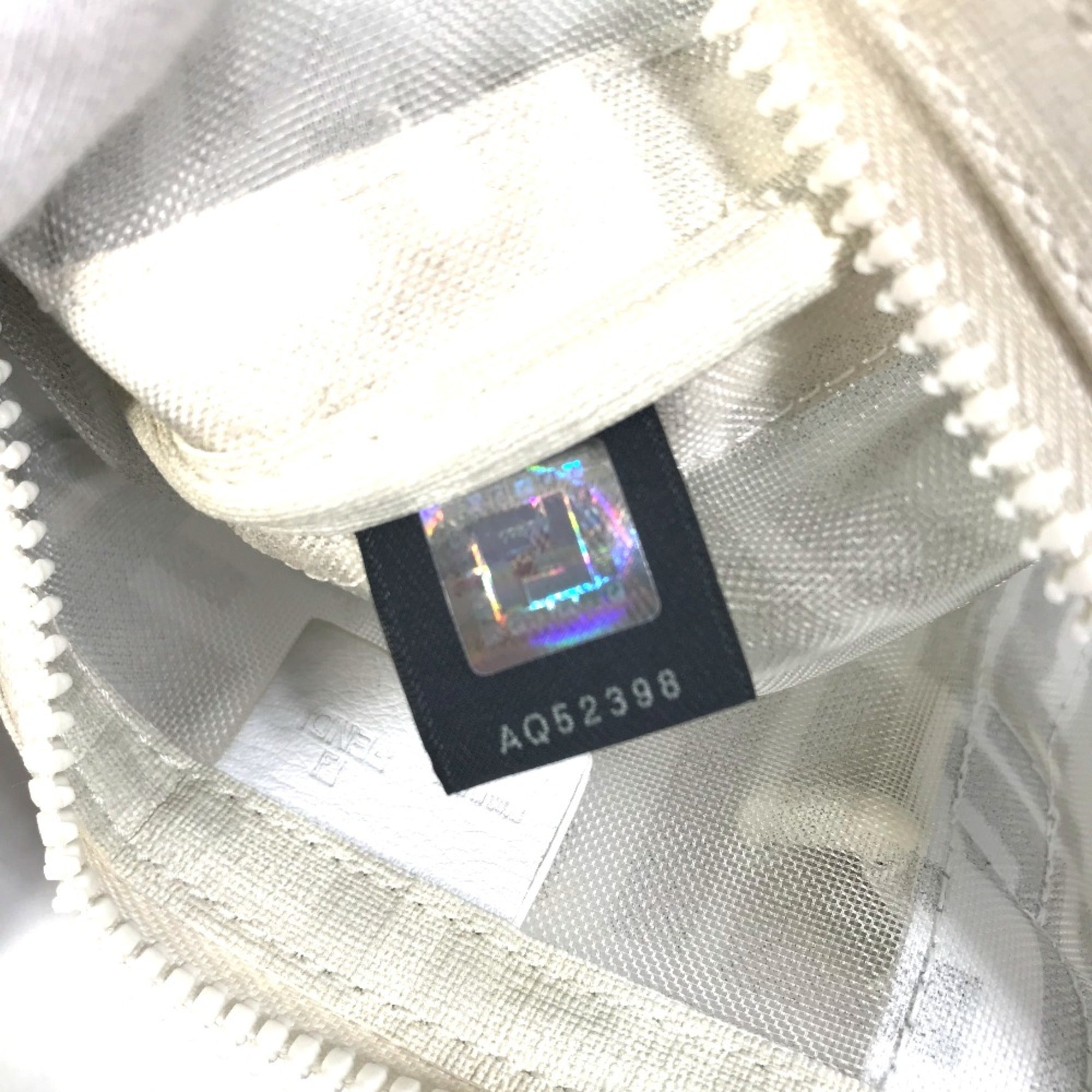 Fendi White Leather Boston Bag