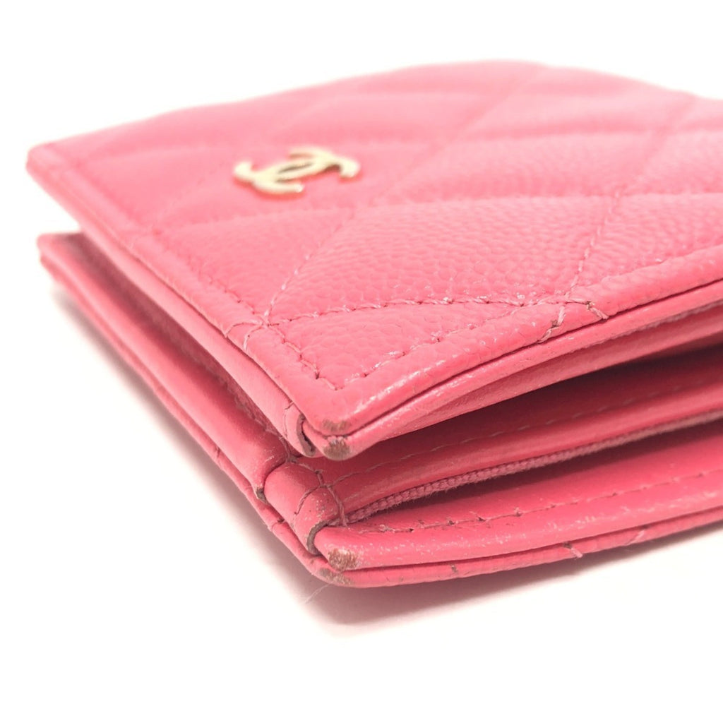 Chanel Pink Grained Calfskin Wallet (Bi-Fold)