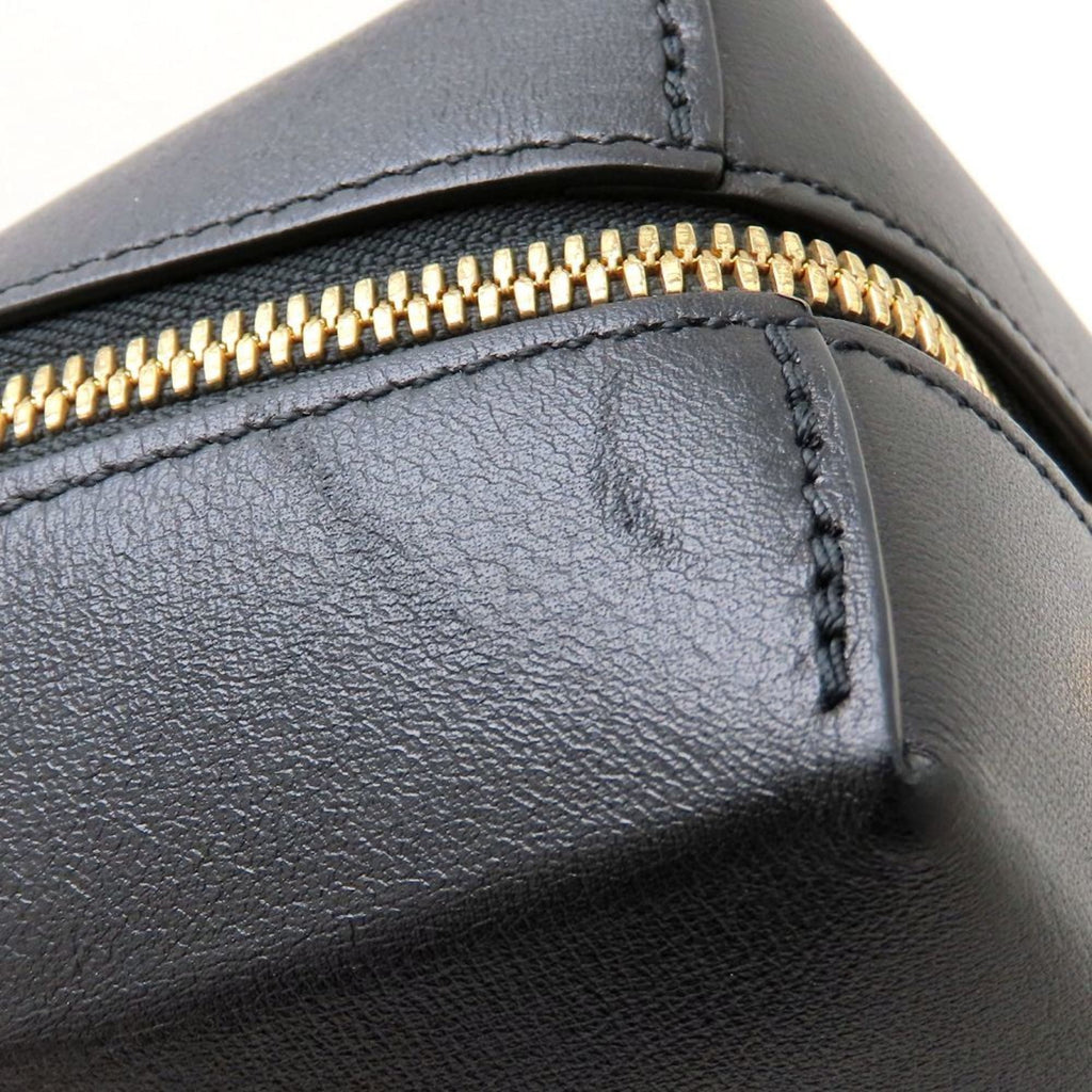 Louis Vuitton Black Brown Canvas Leather Handbag