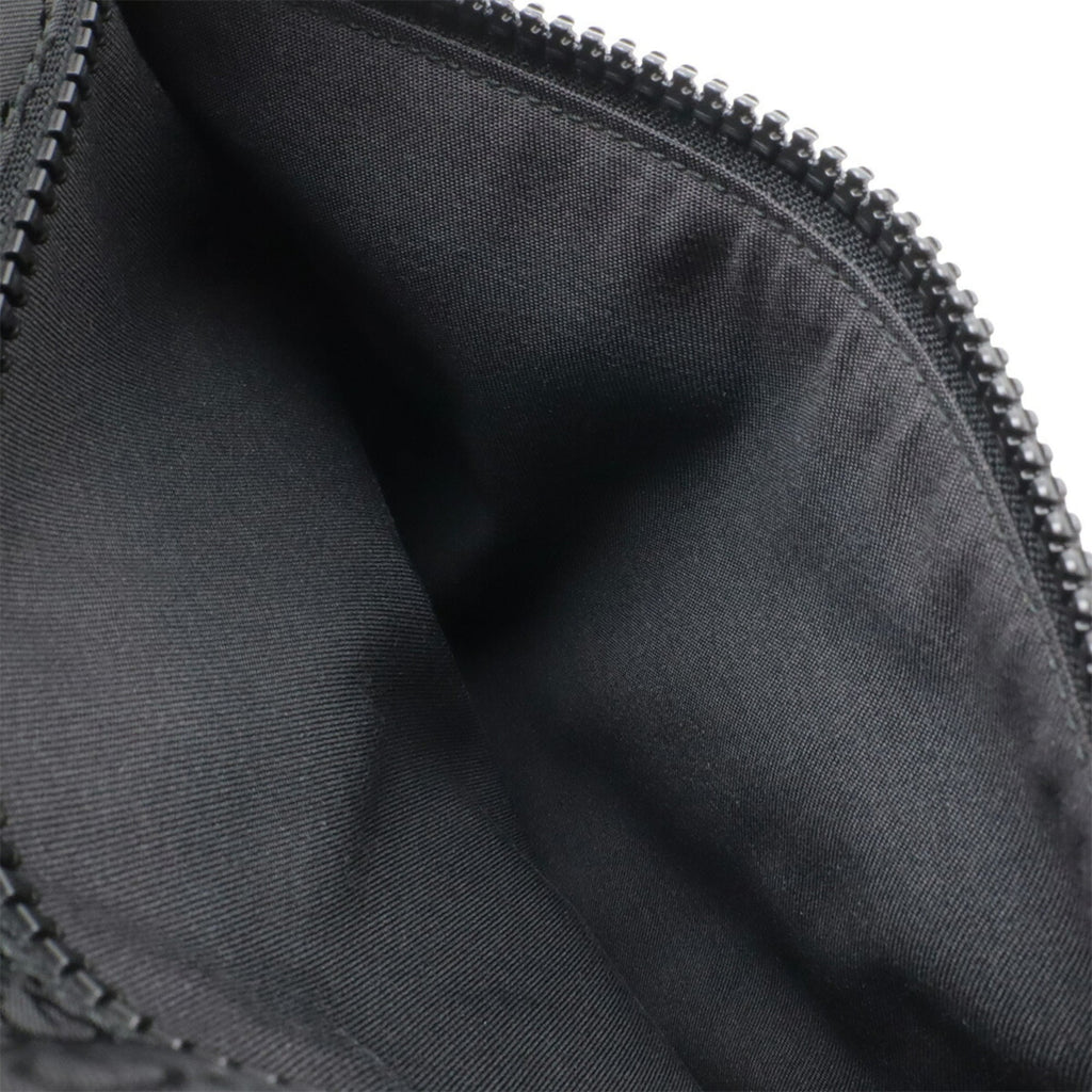 Gucci Black Gray Nylon Leather Shoulder Bag (Pre-Owned)