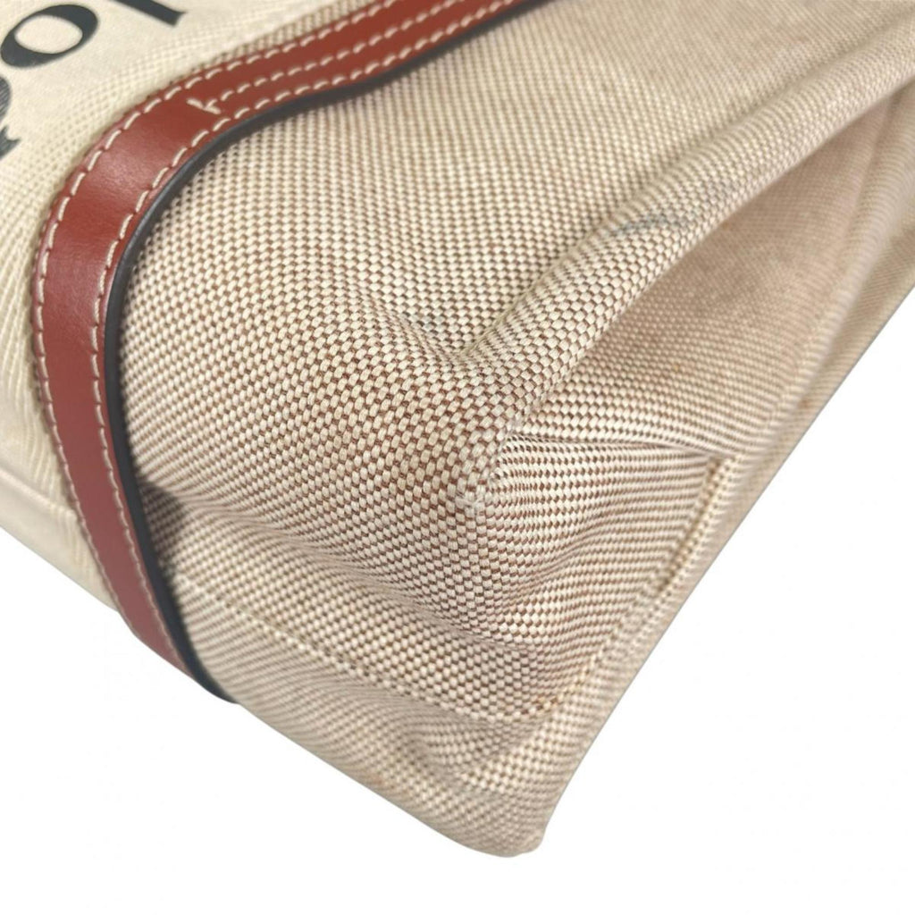 Chloé Beige Linen Leather Handbag (Pre-Owned)