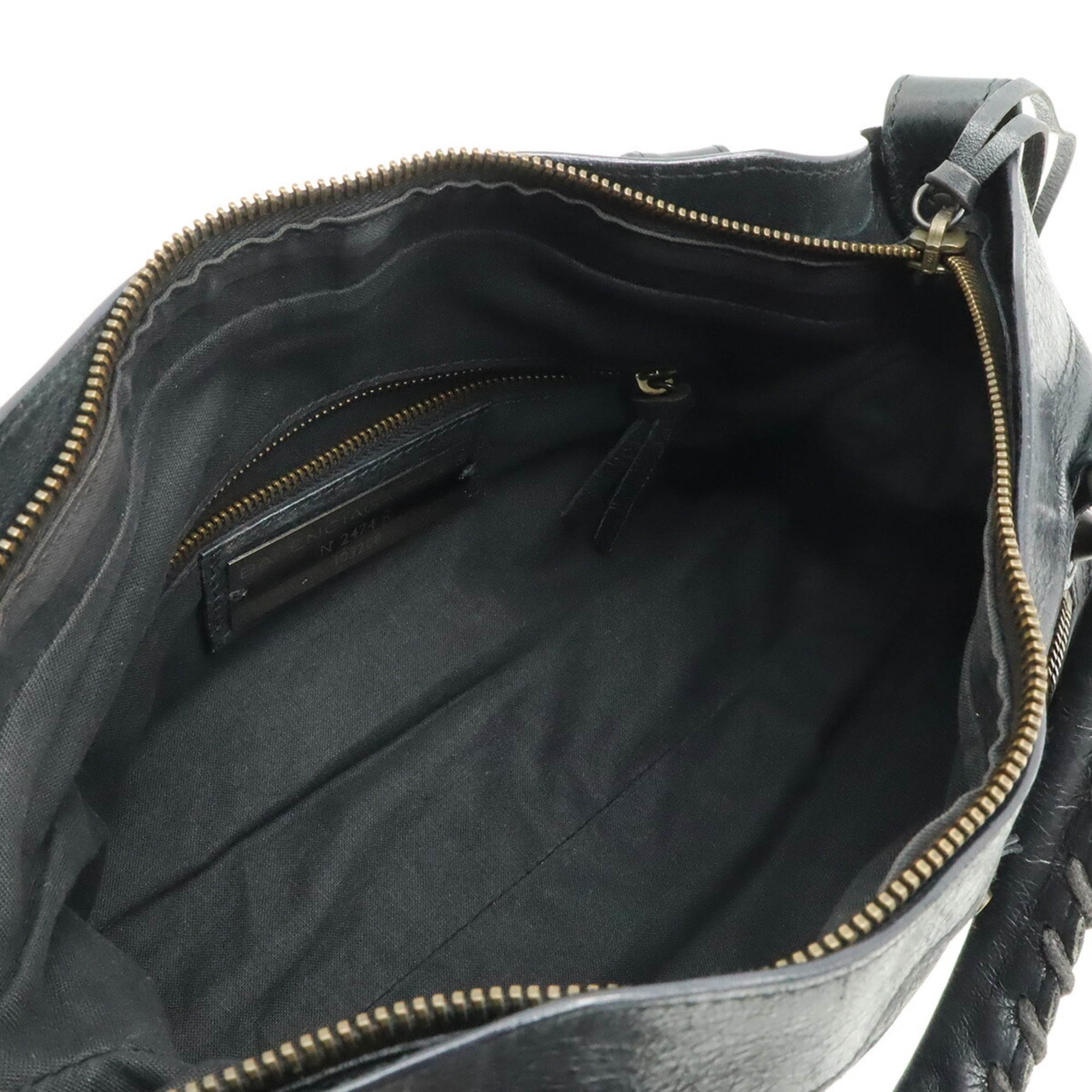 Balenciaga Black Leather Handbag Shoulder