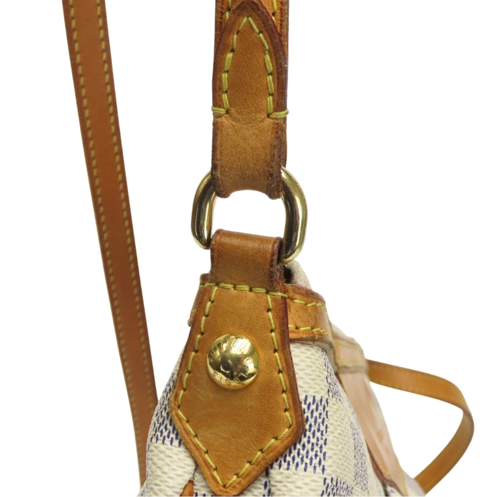 Louis Vuitton White Damier Azur Leather Shoulder Bag