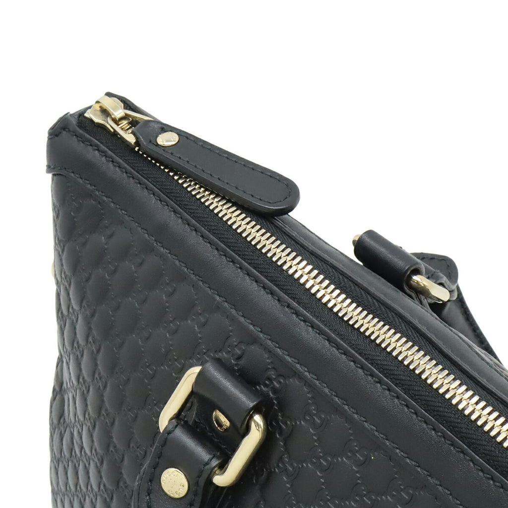 Gucci Black Micro Gg Leather Shoulder Bag Tote Bag (Pre-Owned)