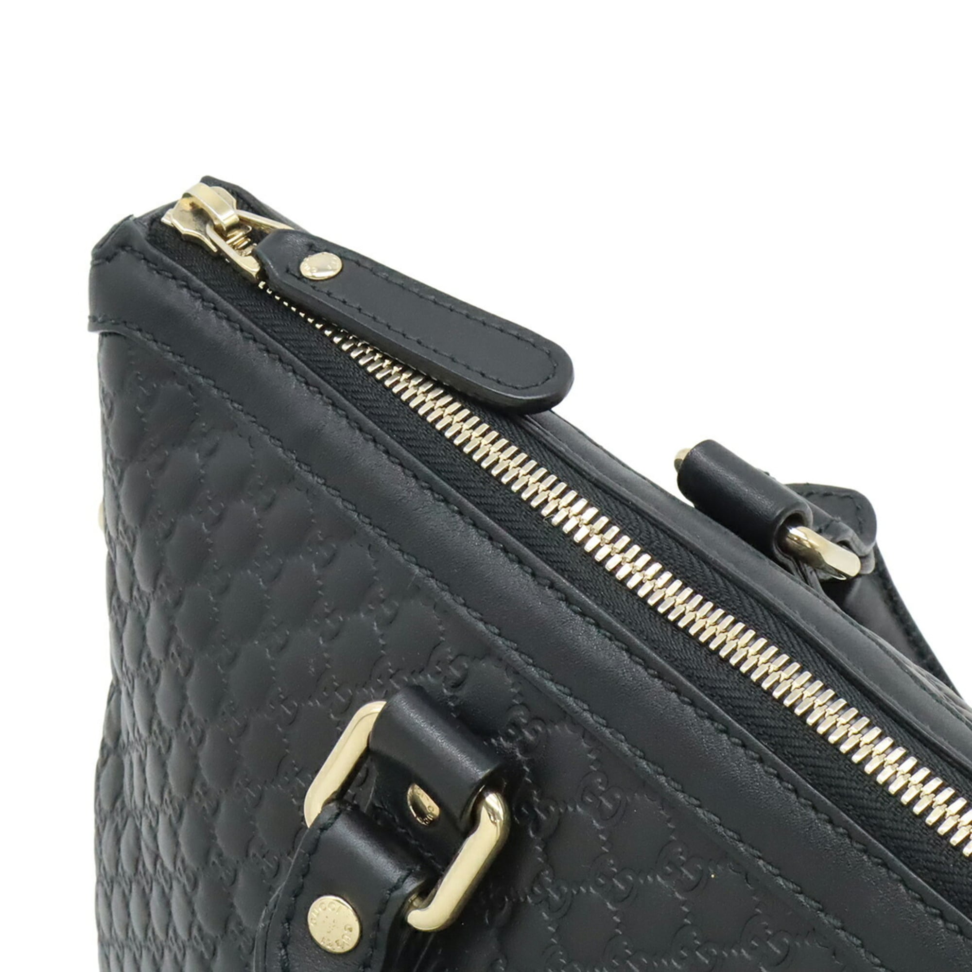Gucci Black Micro Gg Leather Shoulder Bag Tote Bag (Pre-Owned)