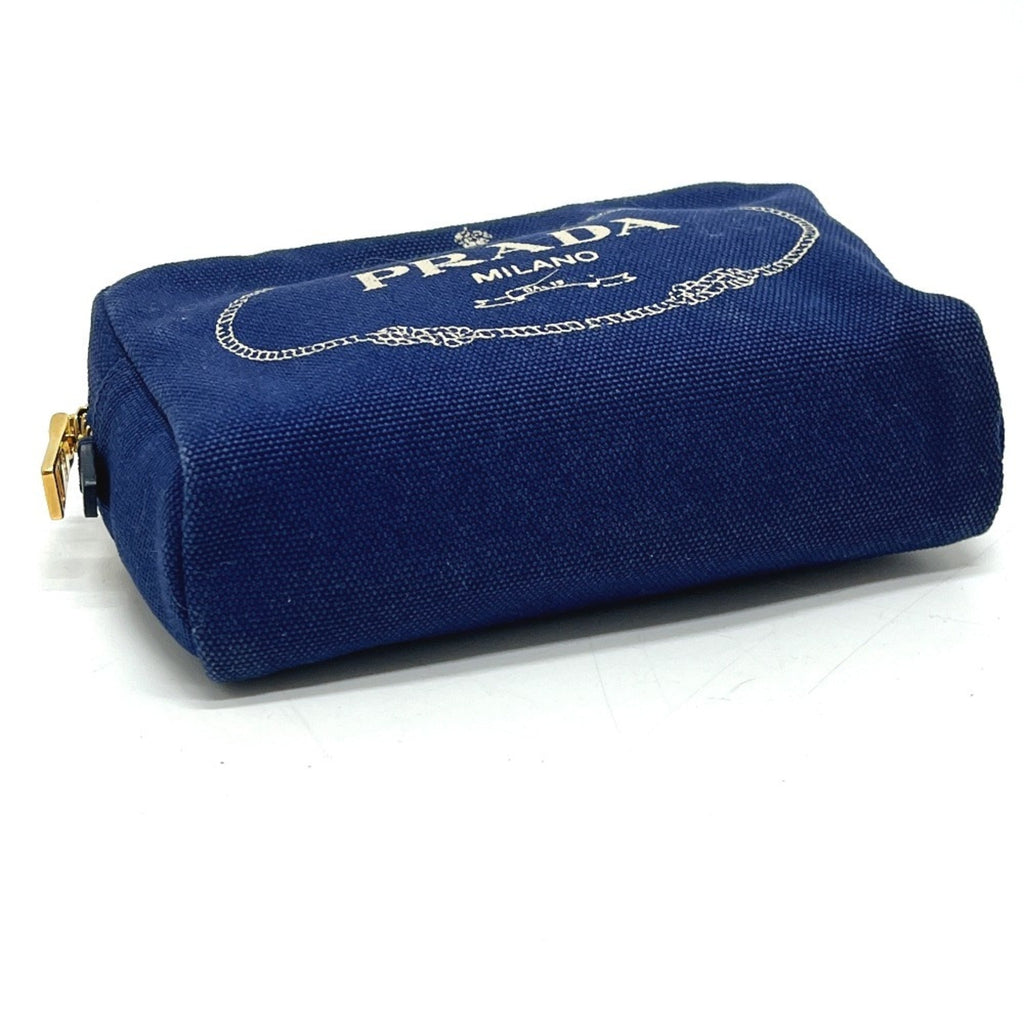 Prada Blue Canvas Pouch