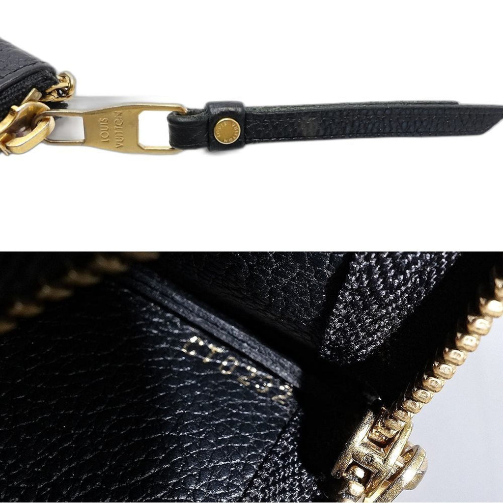 Louis Vuitton Monogram Empreinte Beige Black Leather Coin Purse/Coin Case