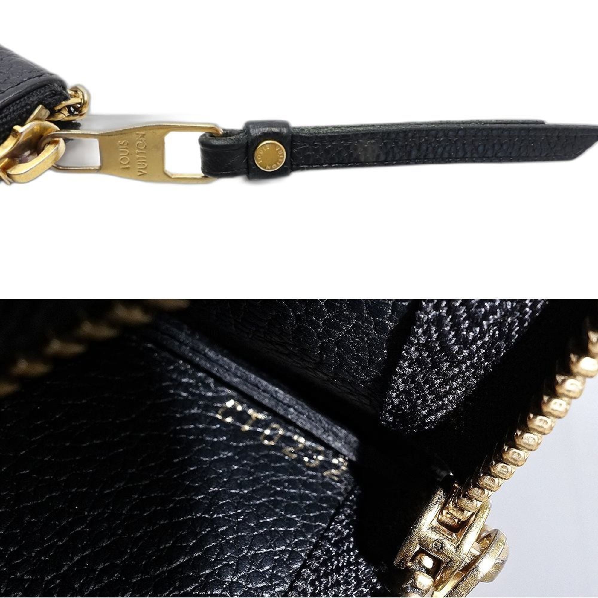 Louis Vuitton Monogram Empreinte Beige Black Leather Coin Purse/Coin Case