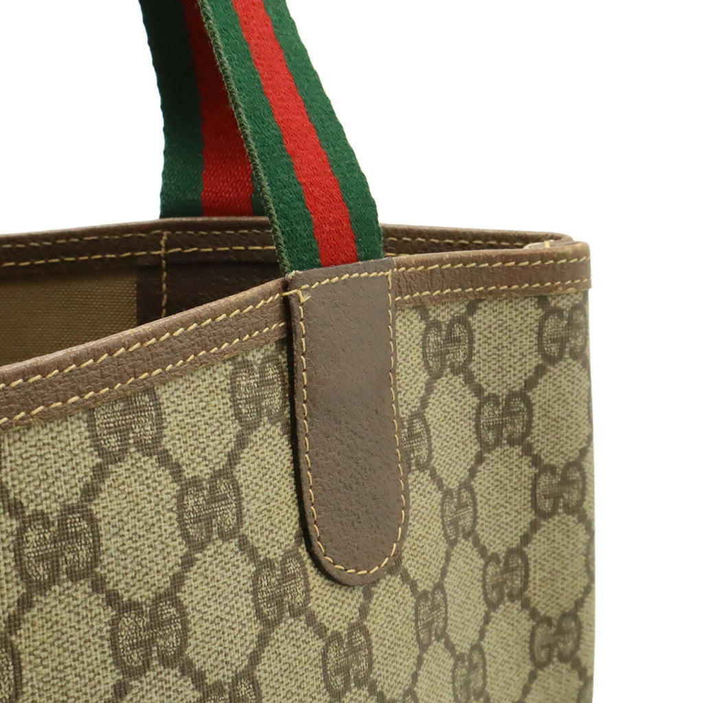Gucci Beige Brown Green Red Color Pvc Leather Shoulder Bag Tote Bag (Pre-Owned)