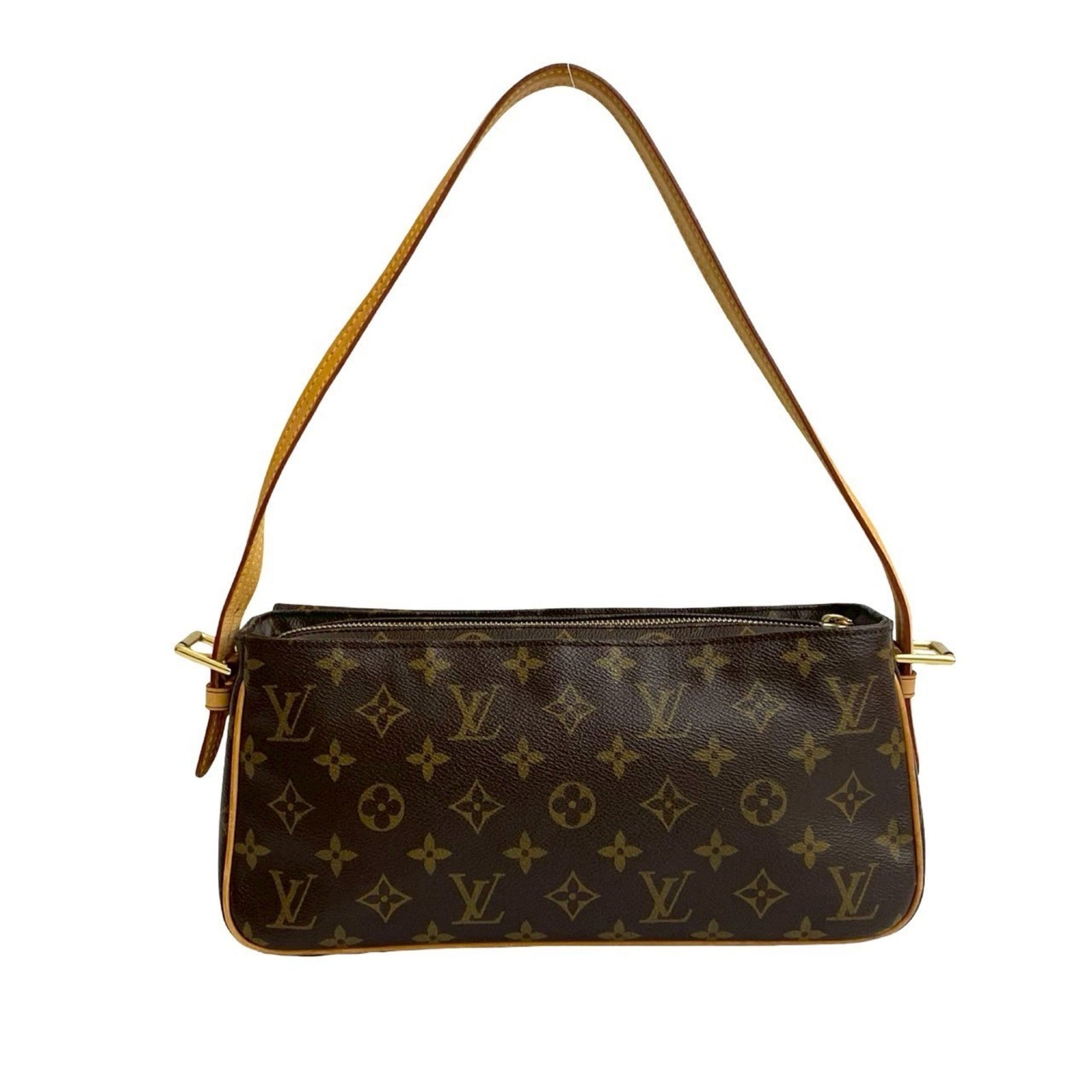 Louis Vuitton Brown Leather Pvc Shoulder Bag Tote Bag