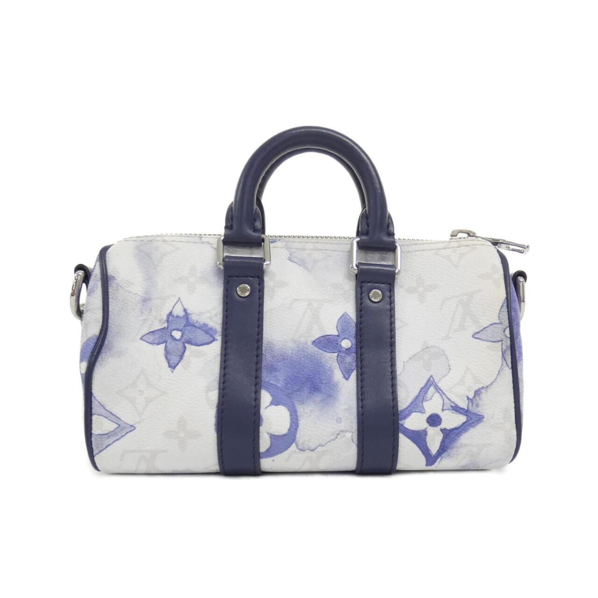 Louis Vuitton Blue Coated Canvas Boston Bag