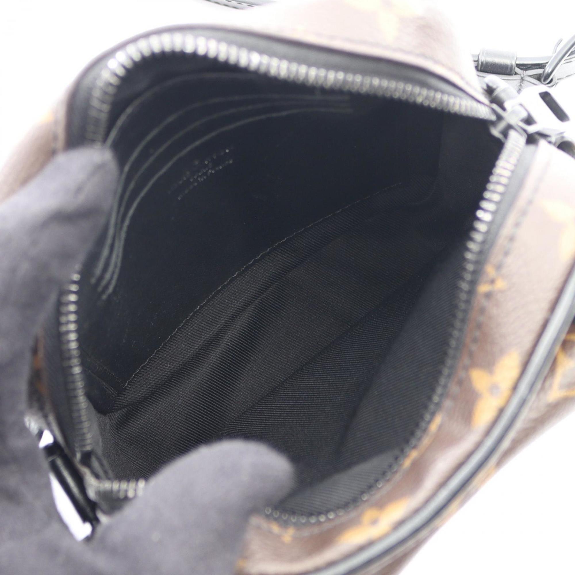Louis Vuitton Black Brown Monogram Macassar Coated Canvas Leather Handbag Shoulder Bag