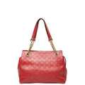 Gucci Red Color Leather Tote Bag (Pre-Owned)