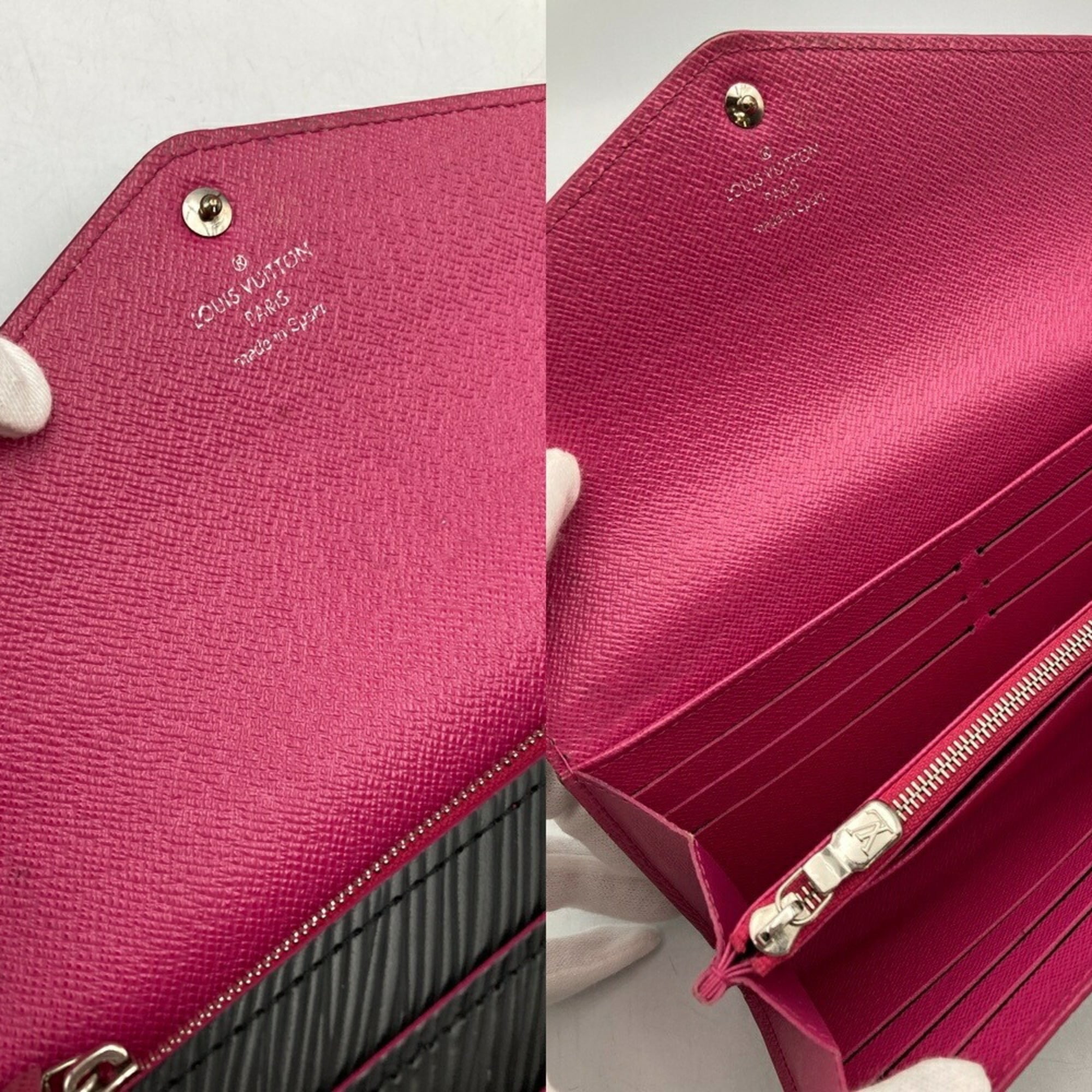 Louis Vuitton Black Leather Long Wallet