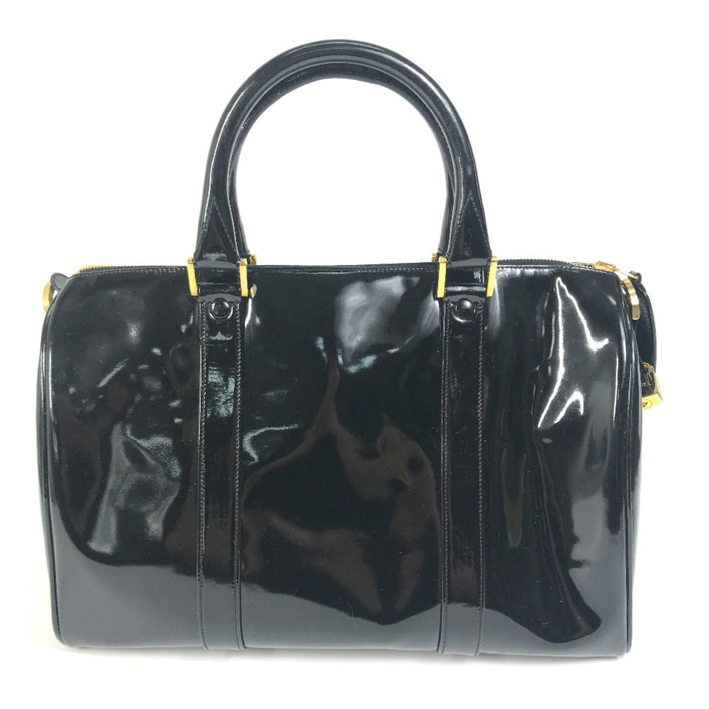 Chanel Black Patent Leather Boston Bag