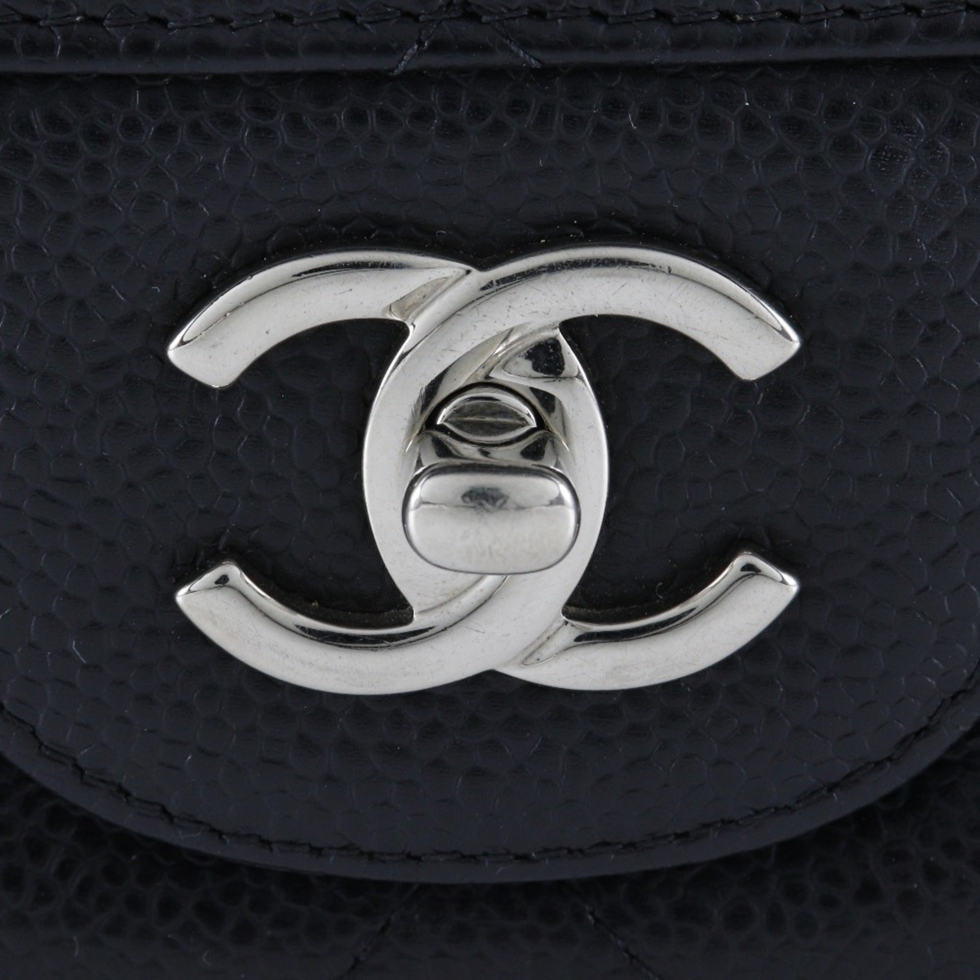 Chanel Black Caviar Leather Shoulder Bag