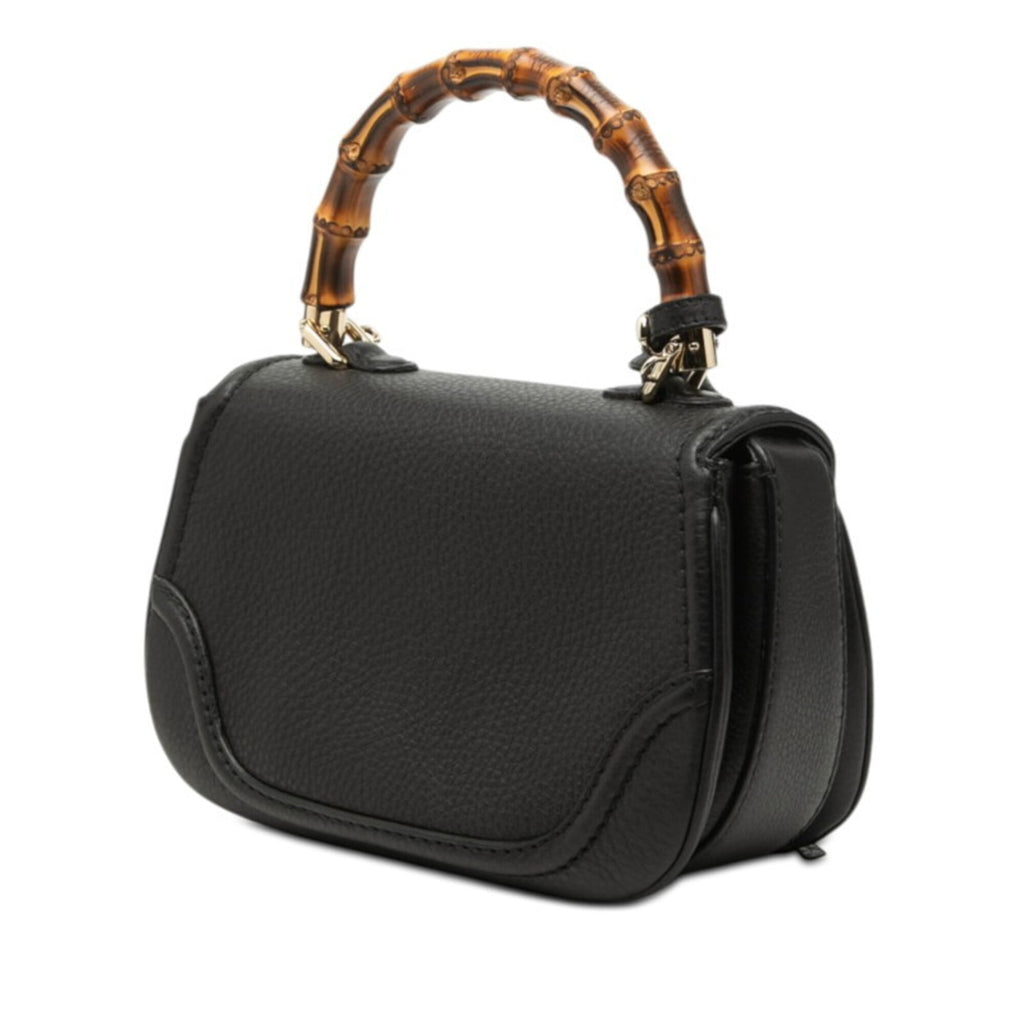 Gucci Black Leather Handbag Shoulder Bag (Pre-Owned)