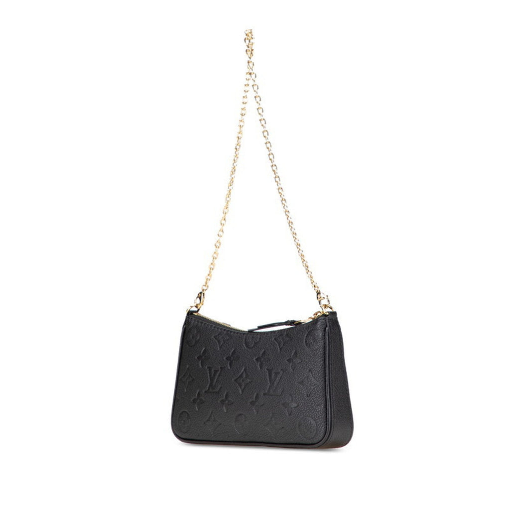 Louis Vuitton Black Leather Handbag Pouch Shoulder Bag