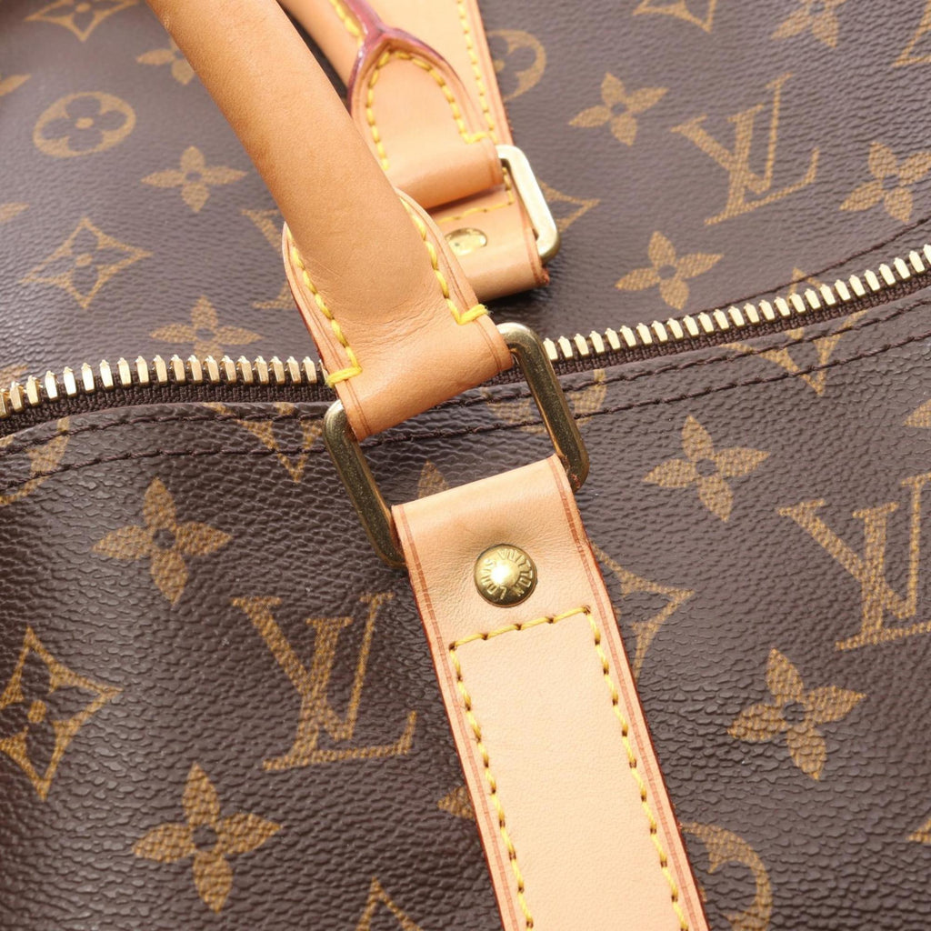 Louis Vuitton Brown Coated Canvas Leather Boston Bag
