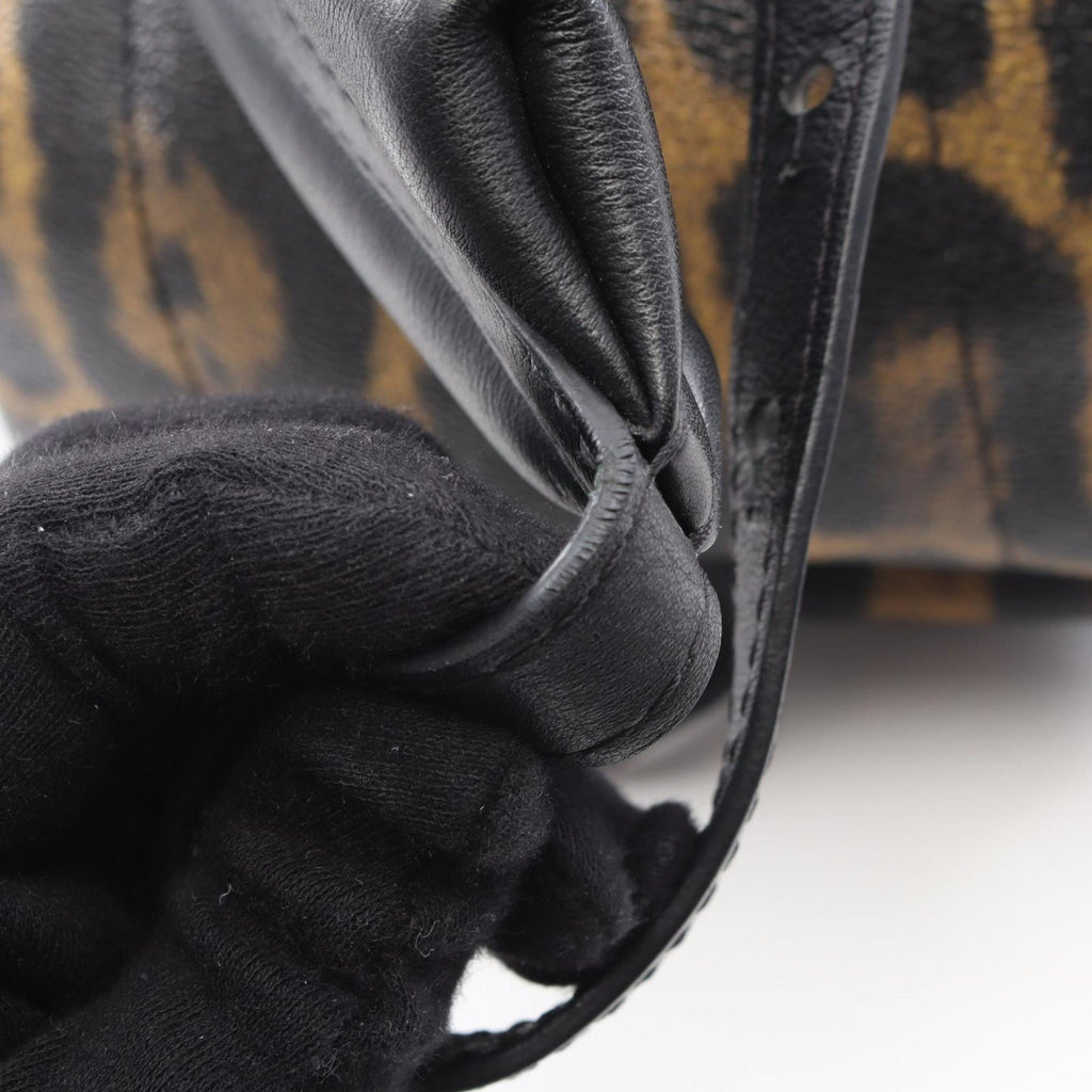 Louis Vuitton Black Brown Coated Canvas Leather Backpack Handbag