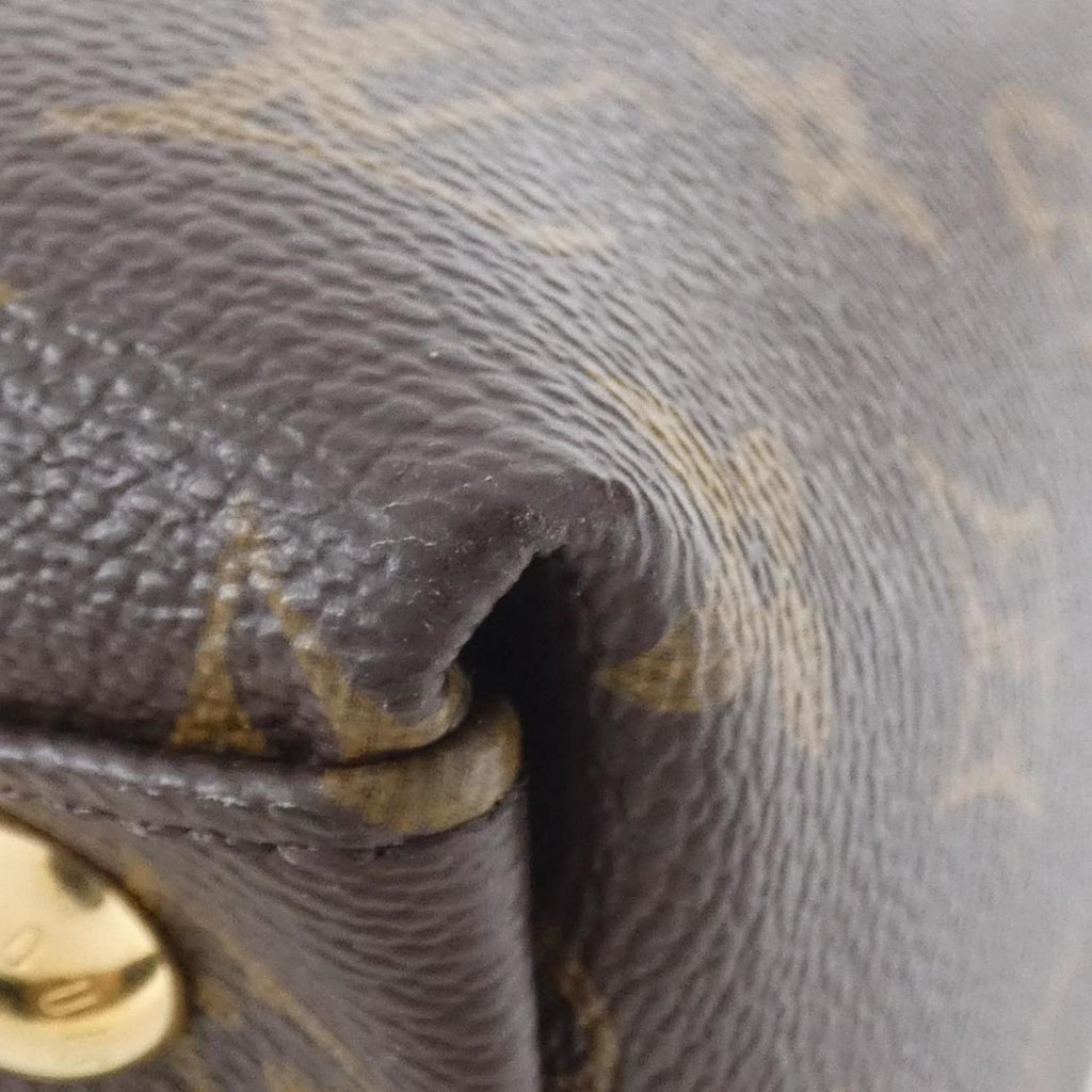 Louis Vuitton Black Marron Coated Canvas Leather Handbag