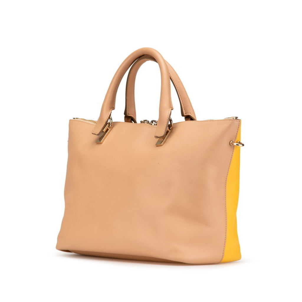 Chloé Beige Yellow Leather Handbag Shoulder Bag (Pre-Owned)