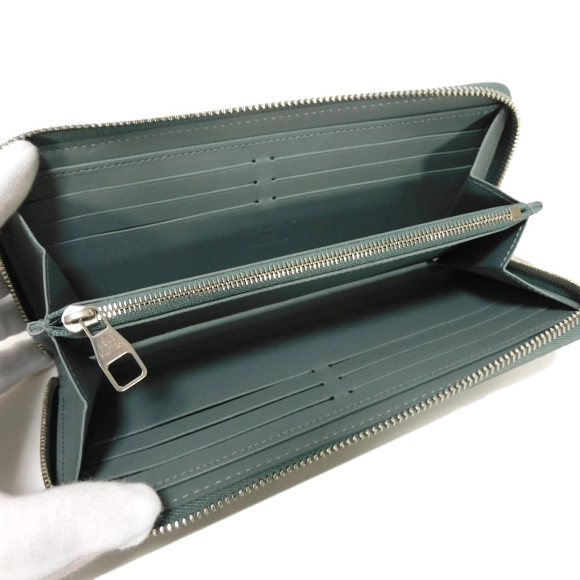 Louis Vuitton Green Leather Long Wallet