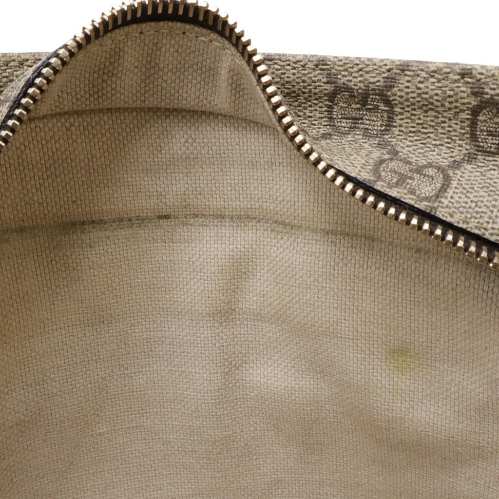 Gucci Gg Plus Beige Dark Brown Khaki Gg Supreme Leather Shoulder Bag (Pre-Owned)