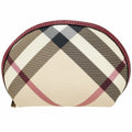 Burberry Beige Multi-Color Red Color Pvc Leather Pouch