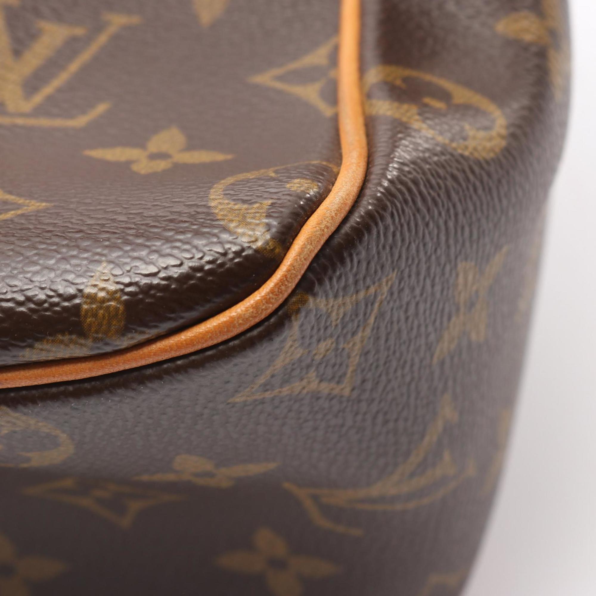 Louis Vuitton Brown Coated Canvas Leather Shoulder Bag