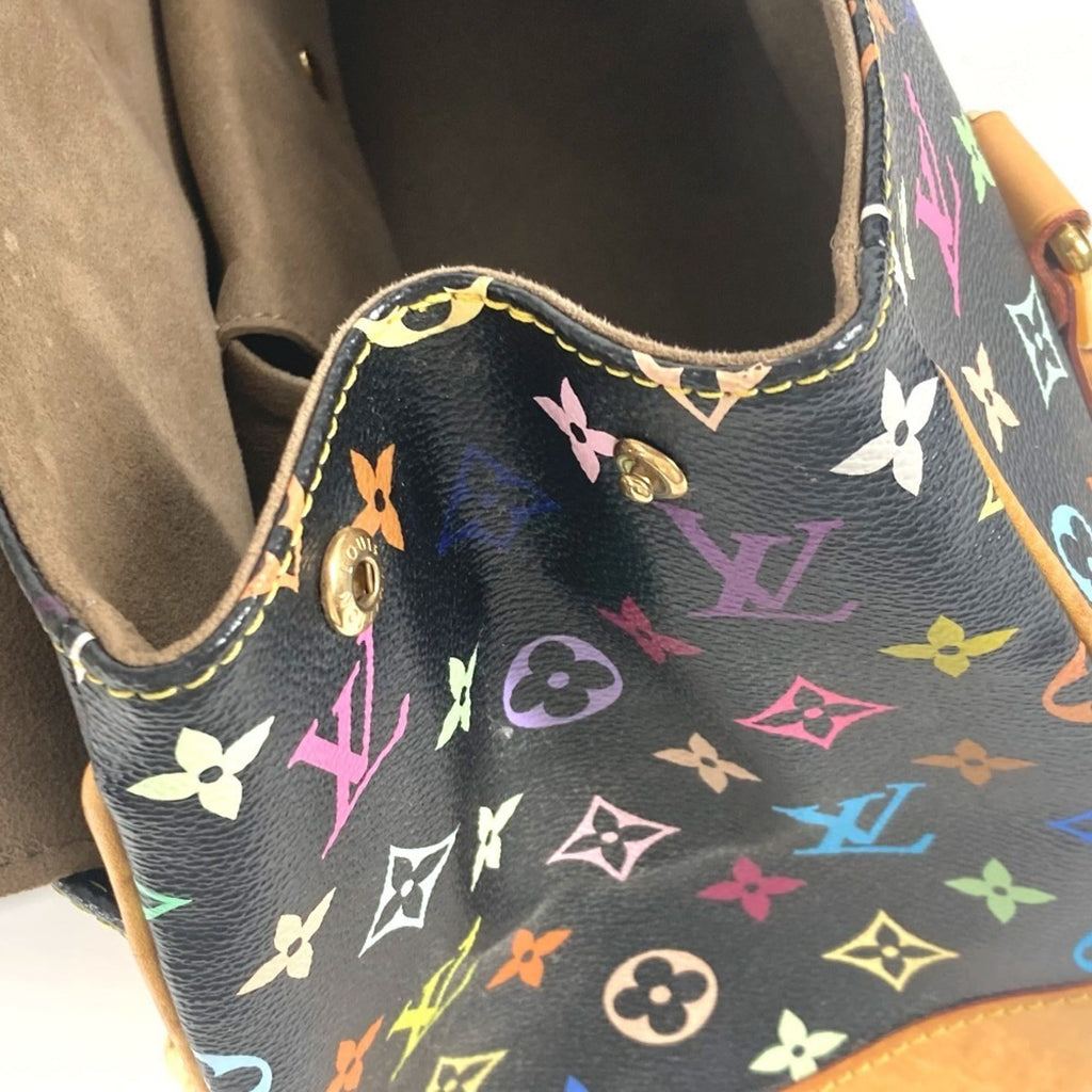 Louis Vuitton Black Multi-Color Noir Monogram Multicolore Canvas Handbag Shoulder Bag Tote Bag