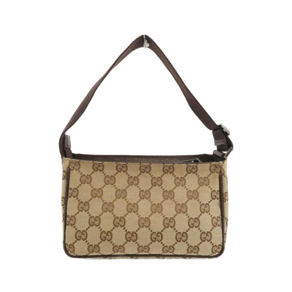 Gucci Beige Brown Gg Canvas Pouch (Pre-Owned)