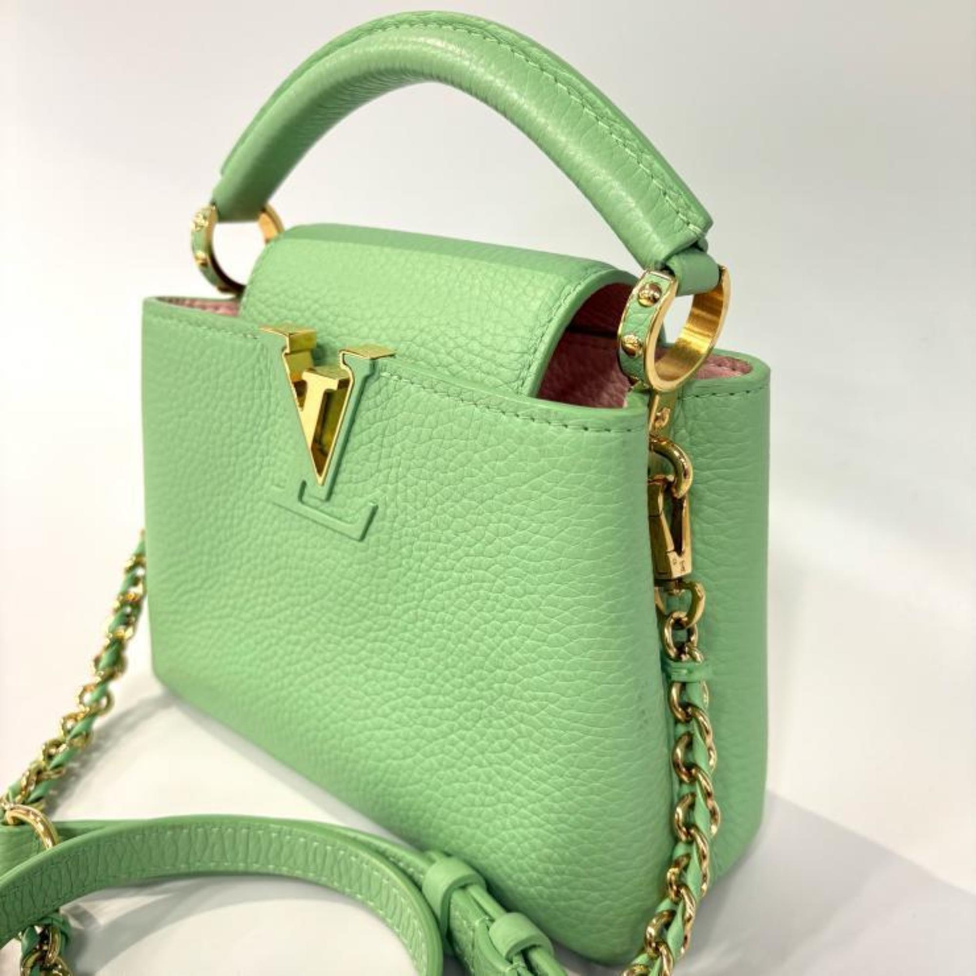 Louis Vuitton Green Leather Handbag