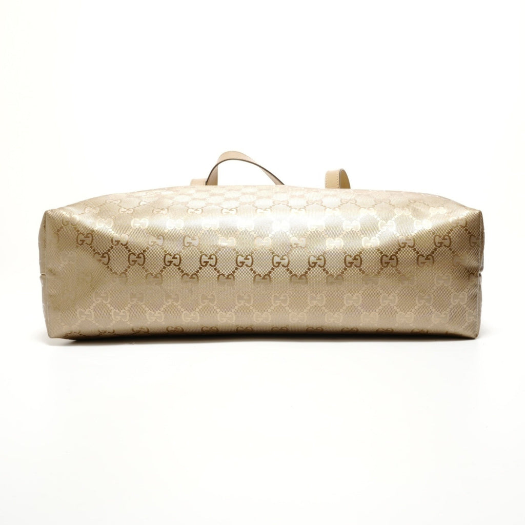 Gucci Gg Imprimé Gold Pvc Tote Bag (Pre-Owned)