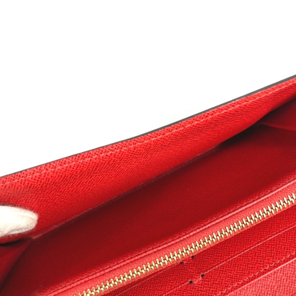 Louis Vuitton Brown Red Color Canvas Monogram Long Wallet (Tri-Fold)