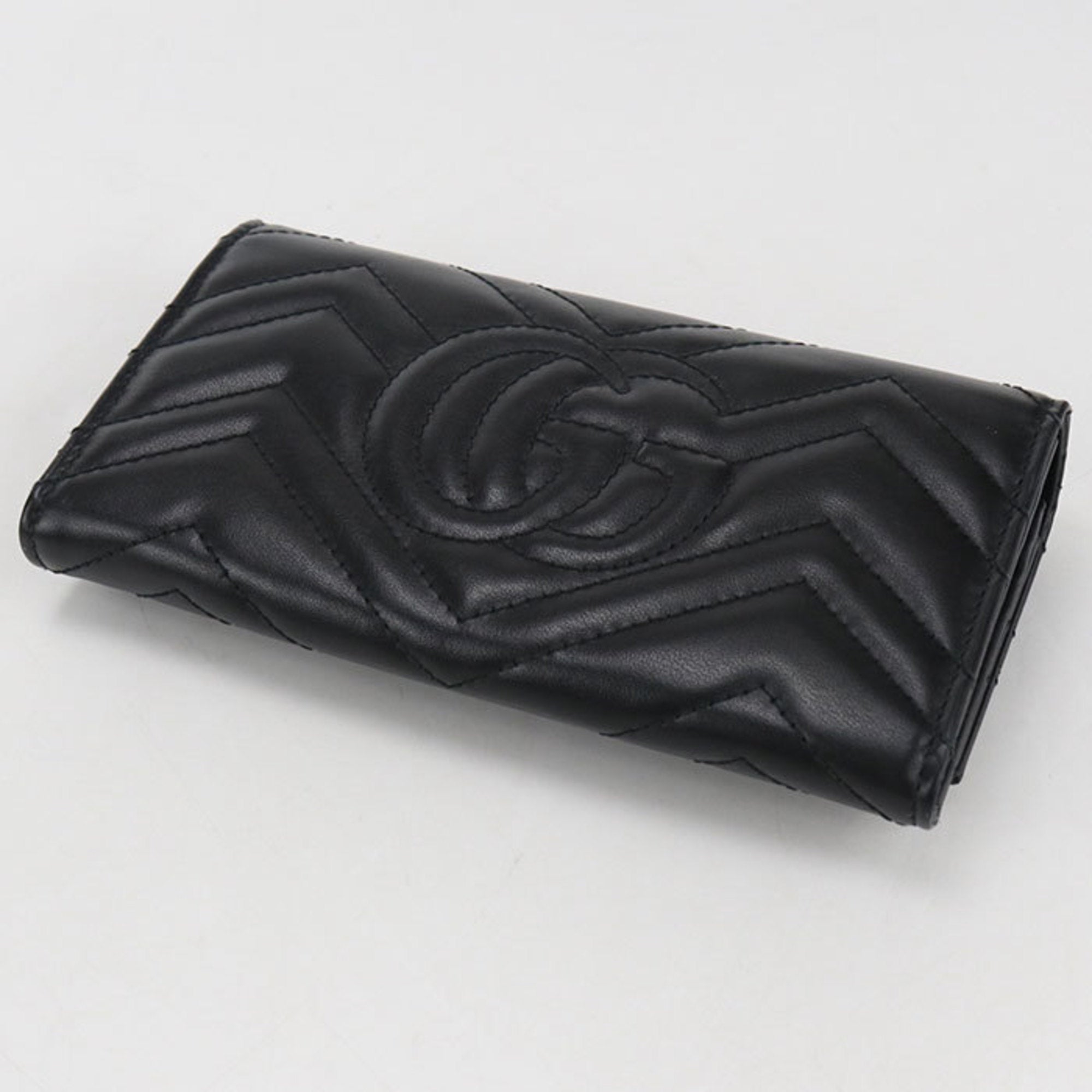 Gucci Black Leather Long Wallet (Bi-Fold) (Pre-Owned)