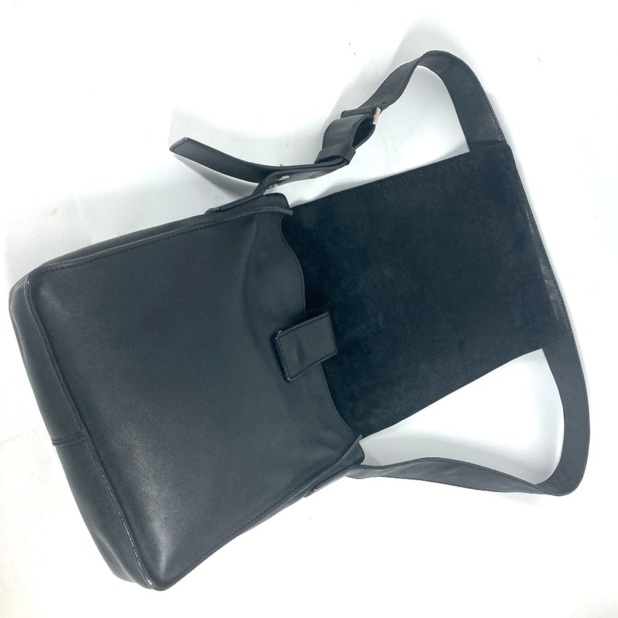 Chanel Black White Leather Shoulder Bag