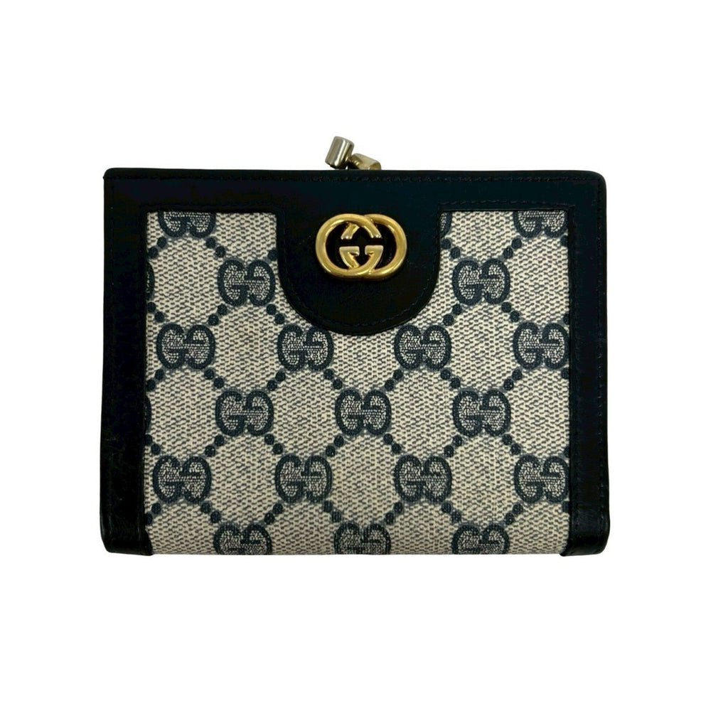 Gucci Navy Leather Pvc Wallet (Bi-Fold) (Pre-Owned)