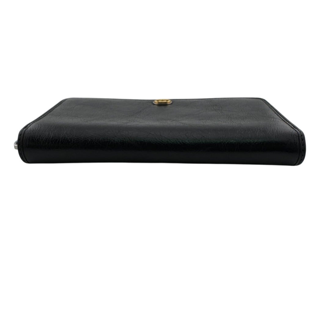 Gucci Black Leather Long Wallet (Bi-Fold) (Pre-Owned)