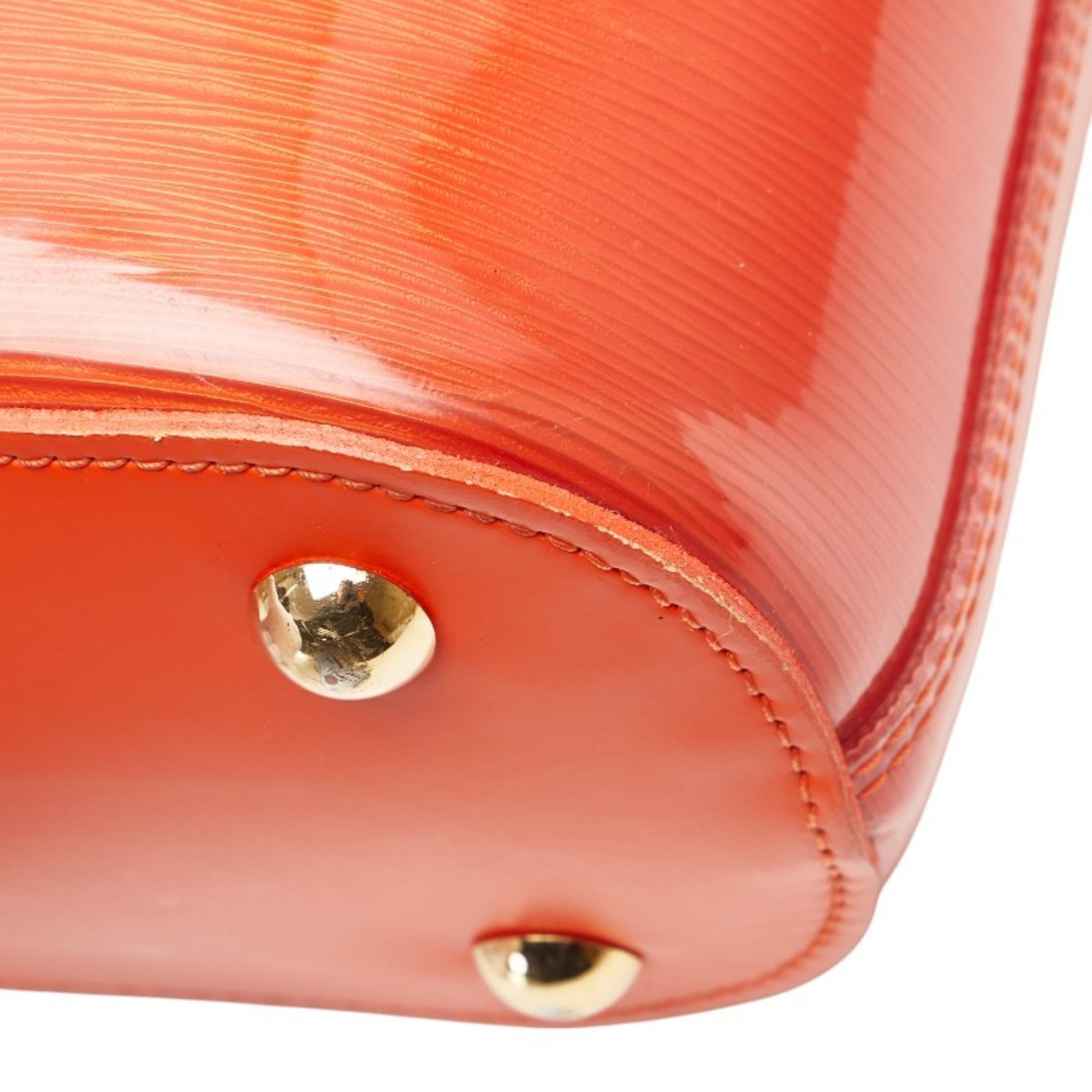 Louis Vuitton Orange Vinyl Leather Handbag