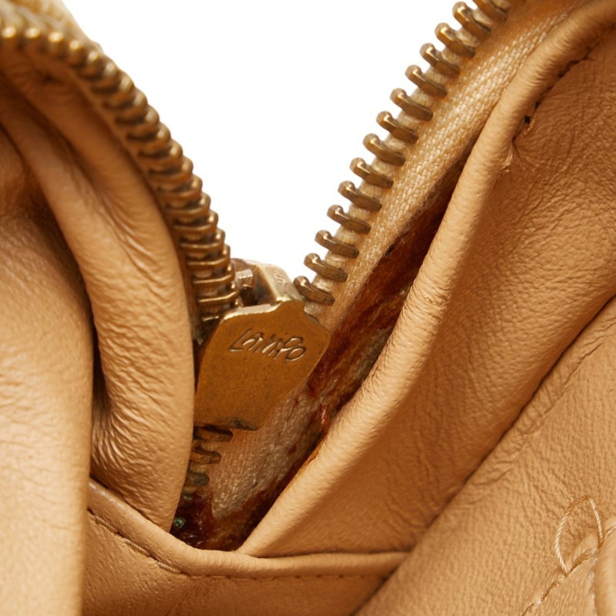 Chanel Beige Brown Canvas Leather Handbag