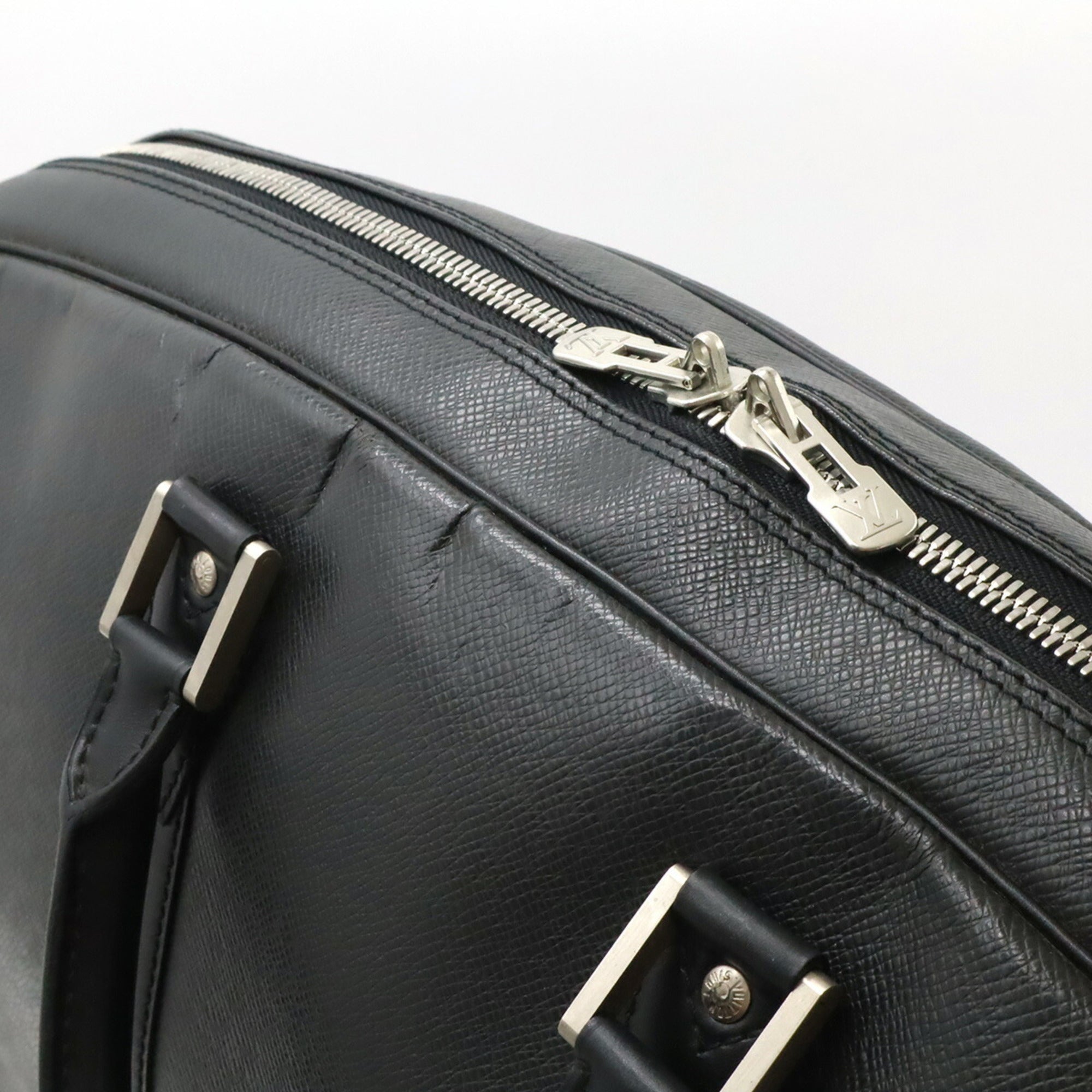 Louis Vuitton Ardoise Black Taiga Leather Boston Bag