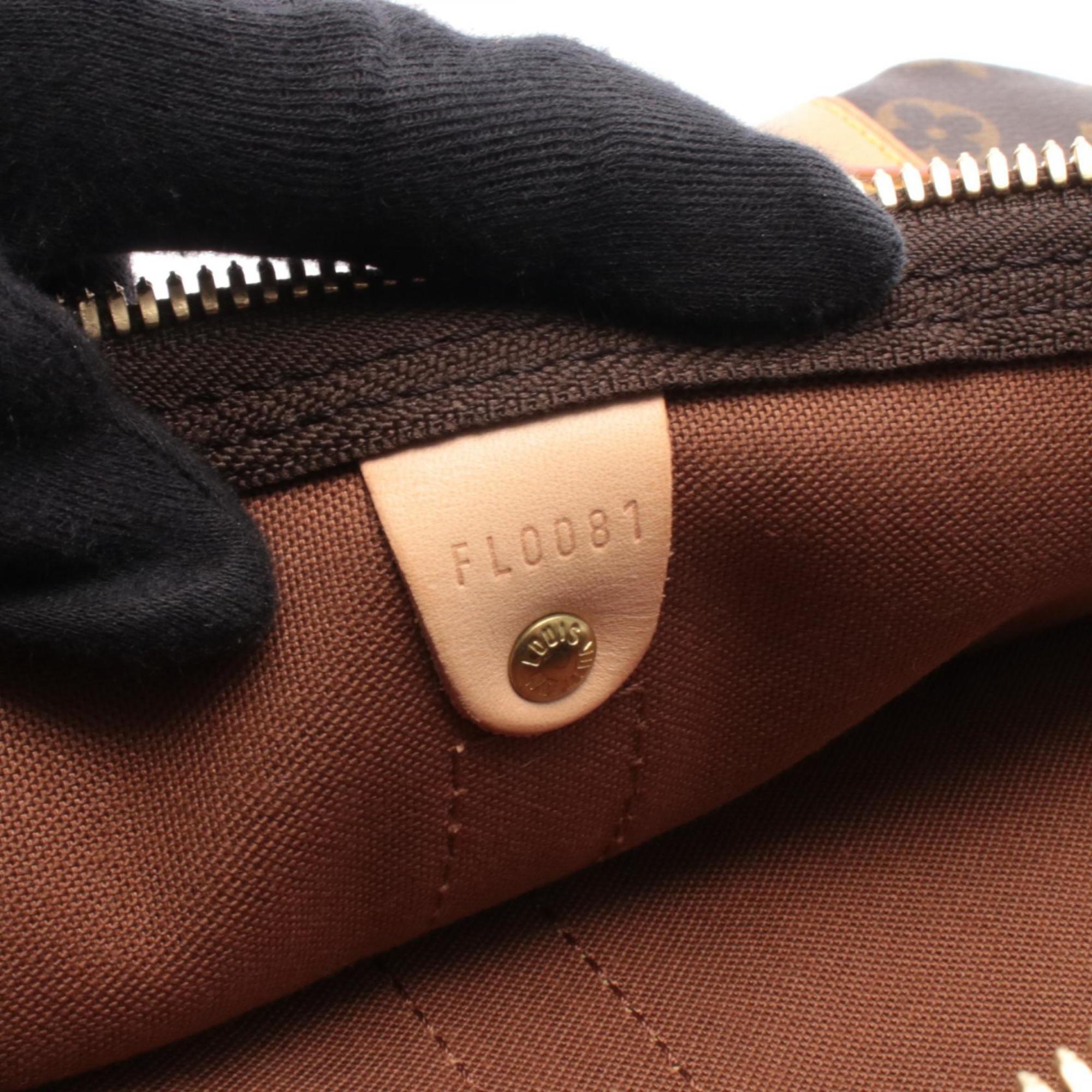 Louis Vuitton Brown Coated Canvas Leather Boston Bag Handbag