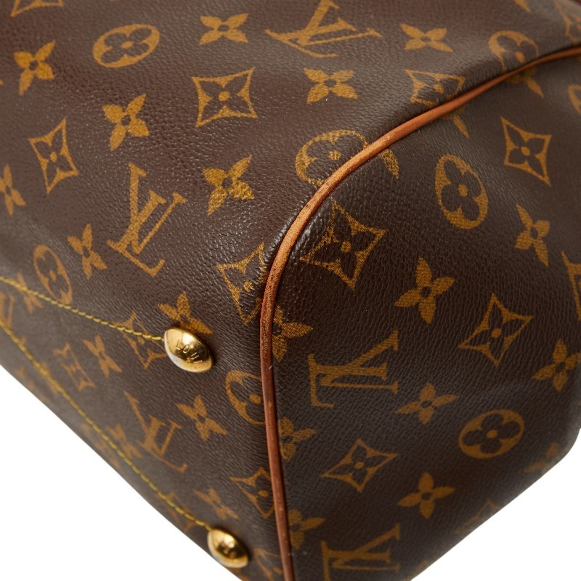 Louis Vuitton Brown Pvc Leather Handbag