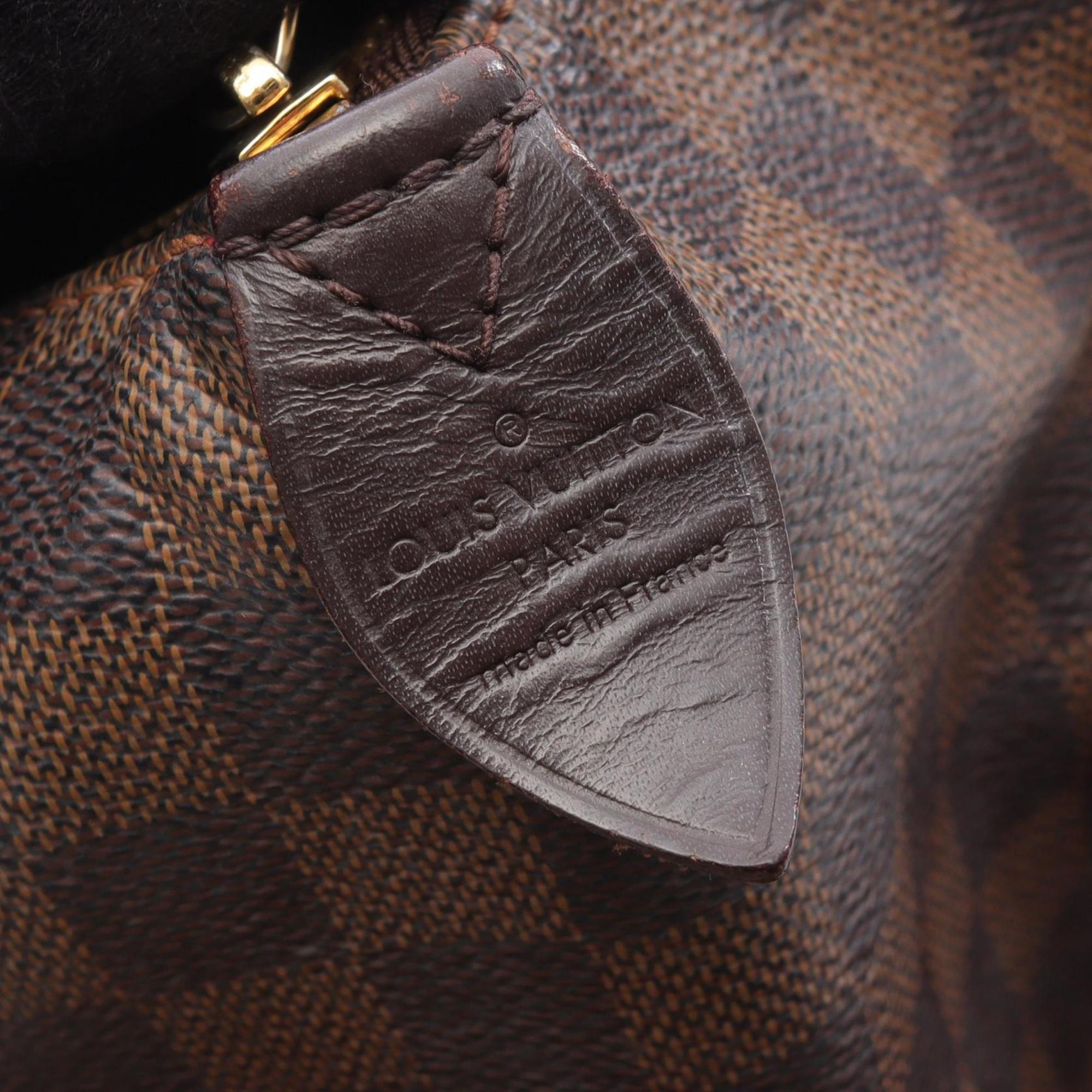 Louis Vuitton Brown Coated Canvas Leather Tote Bag