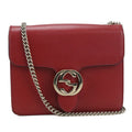 Gucci Red Color Leather Shoulder Bag (Pre-Owned)
