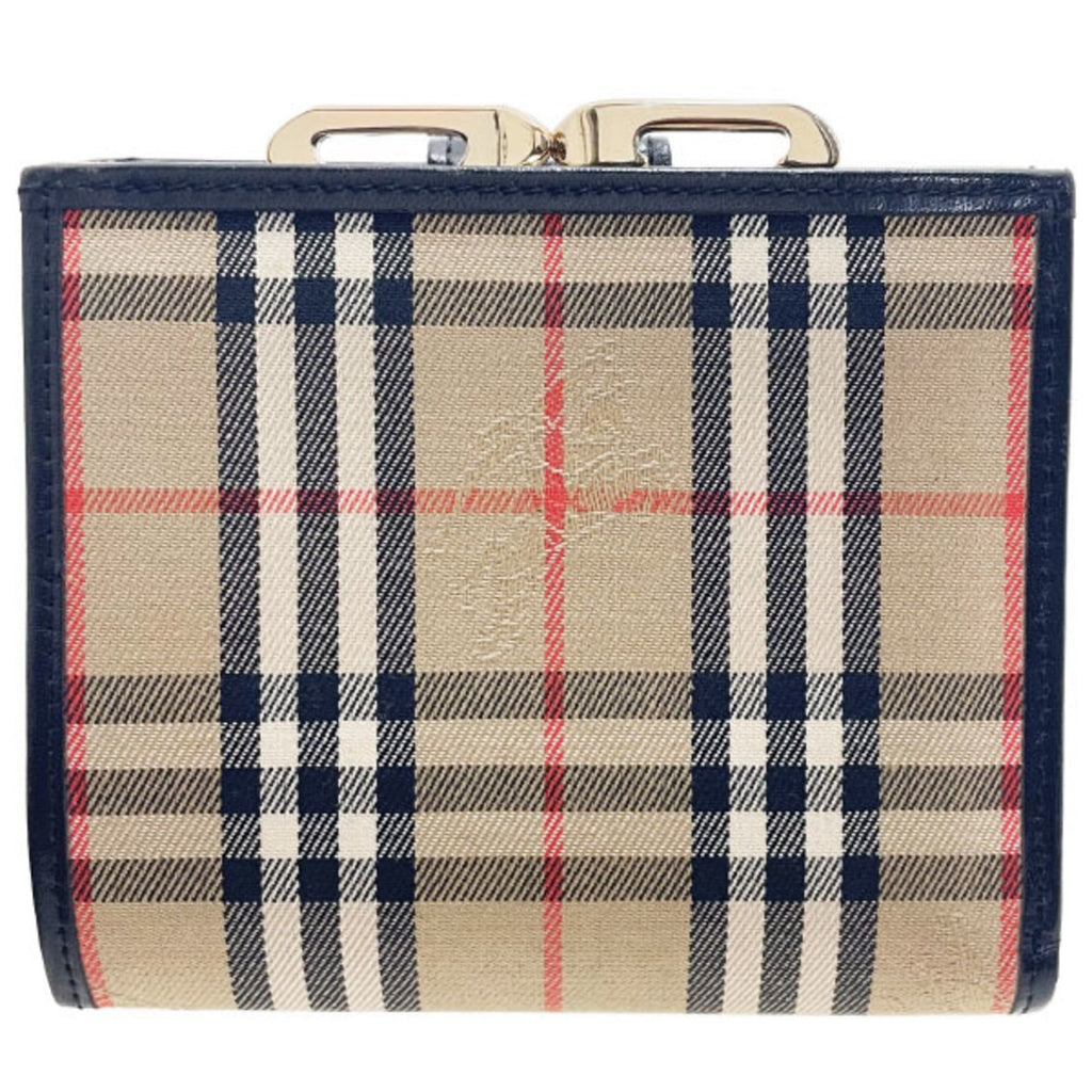 Burberry Beige Black Canvas Leather Wallet (Bi-Fold)