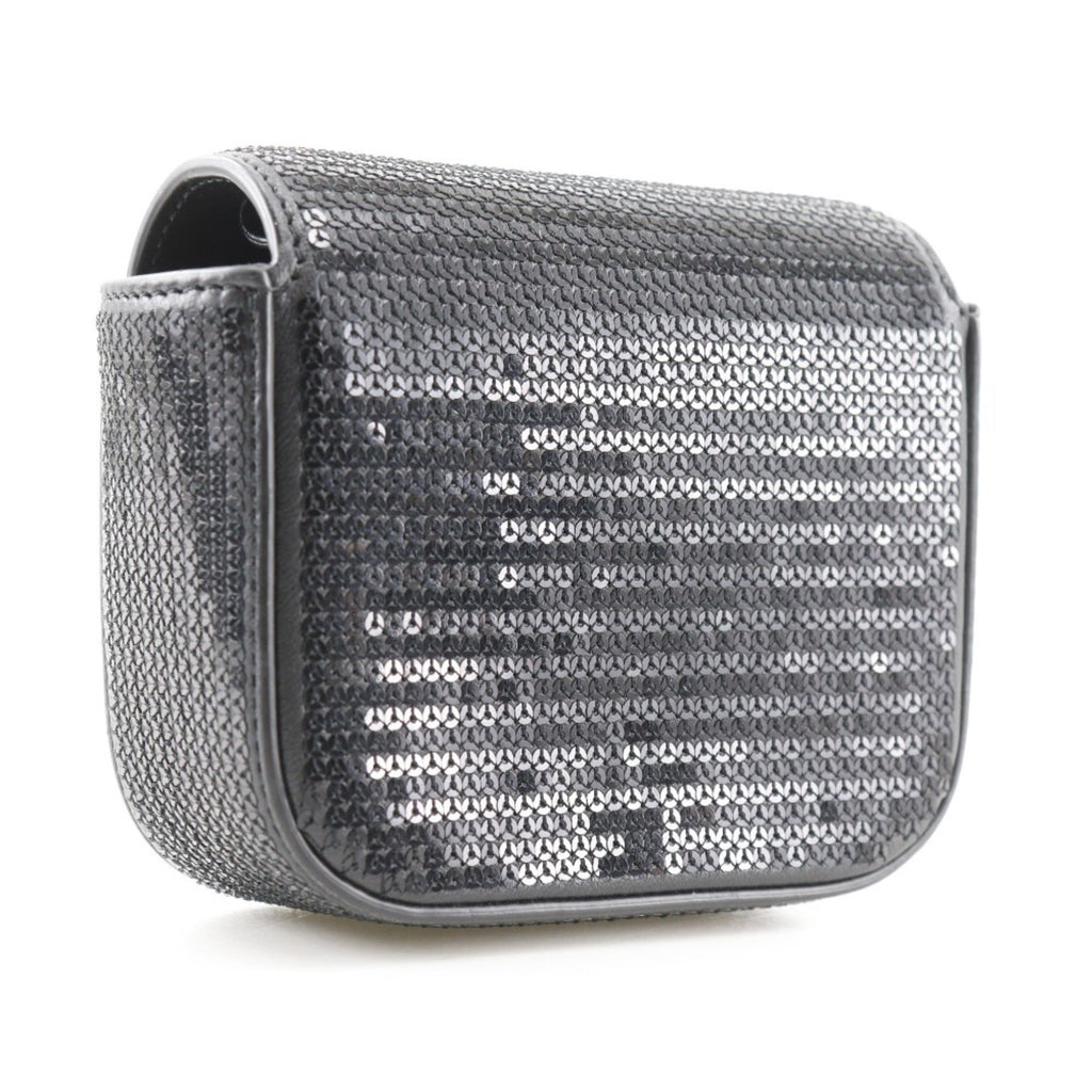 Celine Black Leather Spangles Shoulder Bag