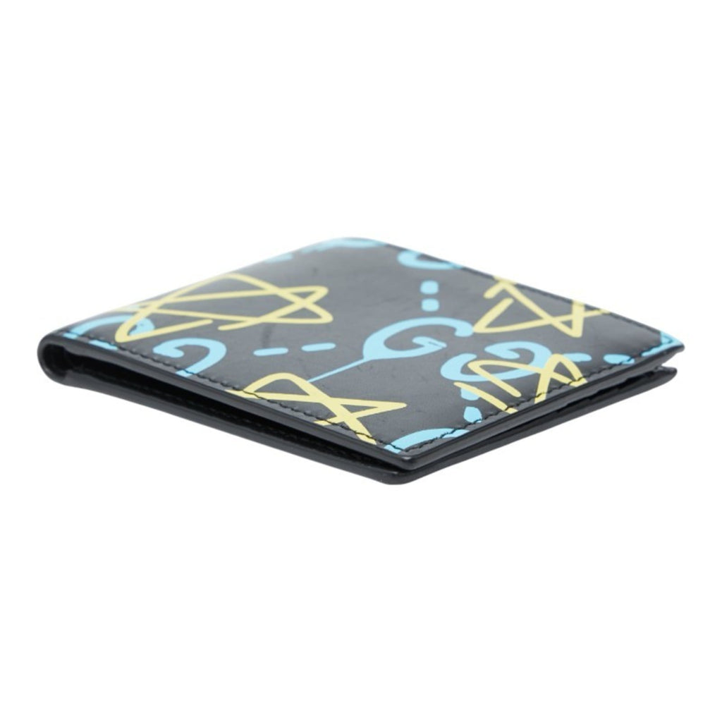 Gucci Black Blue Yellow Pvc Leather Wallet (Bi-Fold) (Pre-Owned)