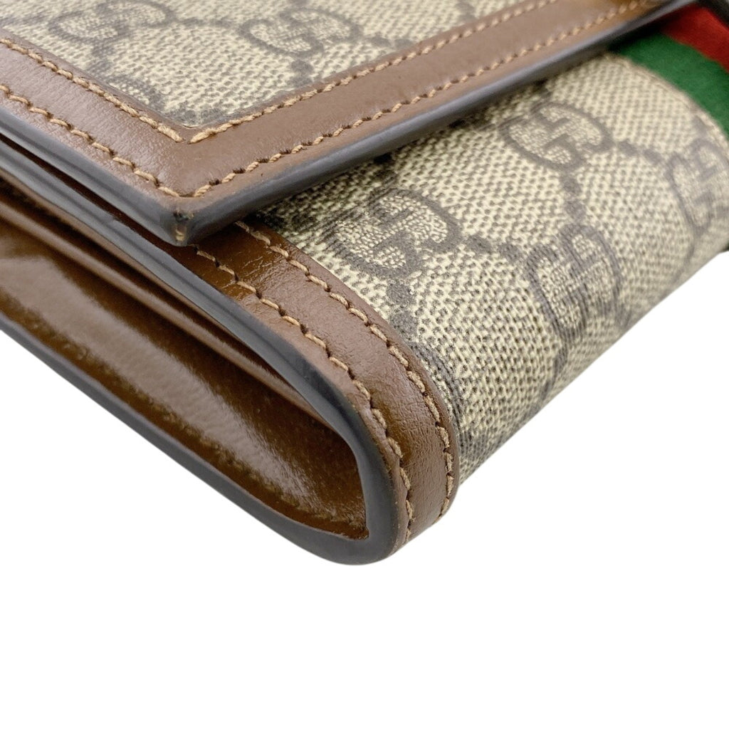 Gucci Brown Leather Long Wallet (Bi-Fold) (Pre-Owned)